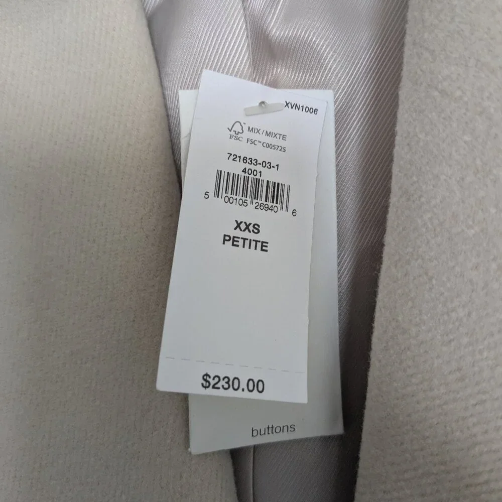Banana Republic Classic Coat - Cream - NWT - Picture 6 of 8
